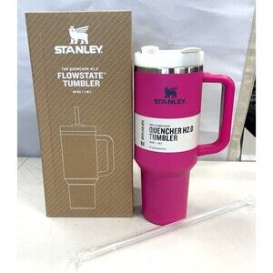 Stanley 40oz Quencher H2.0 FlowState Tumbler Rose Red Pink Sealed Cup NEW